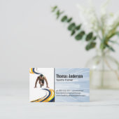 Sprinter maakt zich klaar om te lopen | Fitness Visitekaartje (Staand voorkant)