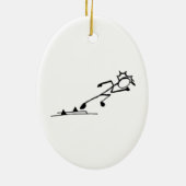 Sprinter Stickman Track en Field Keramisch Ornament (Achterkant)