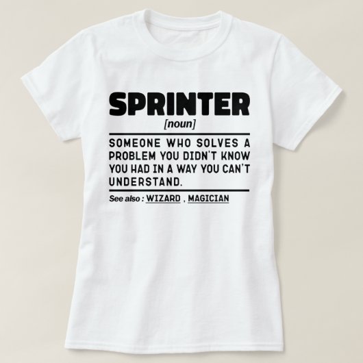 Sprinter Zelfstandig naamwoord Definitie Sport Fit T-shirt (Design voorkant)
