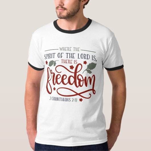 Sprite van de Heer is Freedom White stijl Mannen T-shirt (Voorkant)