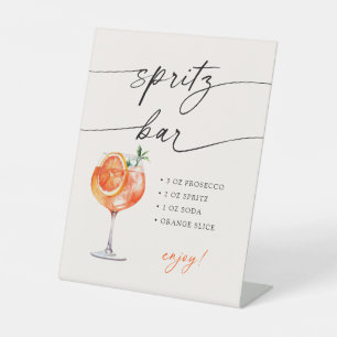 Spritz Bar Modern Calligraphy Tafelkaart Reclamebord Met Voetstuk