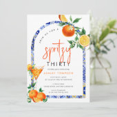 Spritz mediterrane boho boog dertig verjaardag kaart (Staand voorkant)