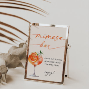 Spritz Mimosa Bar Moderne Kalligrafie Tafelbord Poster