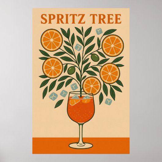 Spritz Tree - Cocktail Art Print (Voorkant)