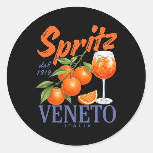 Spritz Veneto Dal 1919 Italië Vintage Oranje Wijn  Ronde Sticker