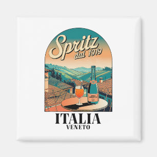 Spritz Veneto Italia Vintage Oranje Wijn Staart 2 Magneet