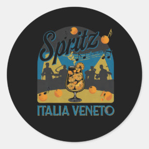 Spritz Veneto Italië Vintage Oranje Wijn Staart 5 Ronde Sticker
