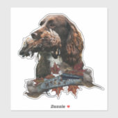 Sprocker Spaniel, Pistool dog art Sticker (Vel)