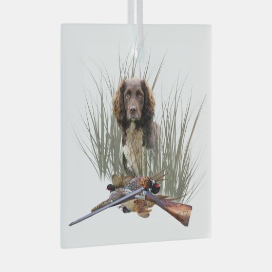 Sprocker Spaniel, Pistool hondenkunst Glas Ornament (Voorkant Rechts)