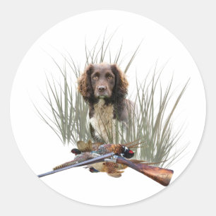 Sprocker Spaniel, Pistool hondenkunst Ronde Sticker