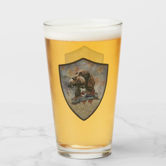 Sprocker Spaniel, Pistool hondkunstglas Glas (Achterkant gevuld)