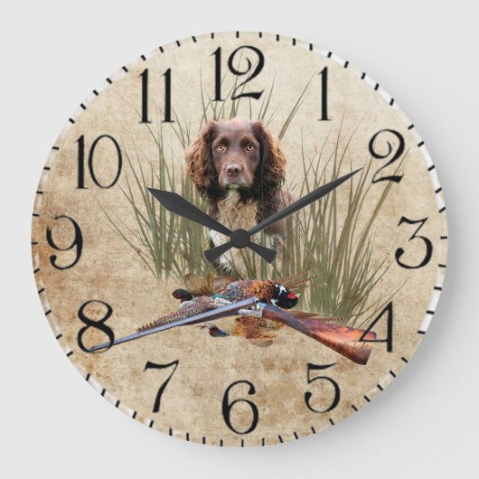 Sprocker Spaniel Tapestry Poster Triptych Acryl Grote Klok (Voorkant)