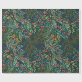 Sproeiers en omella-kerstpatronen cadeaupapier (Vlak)