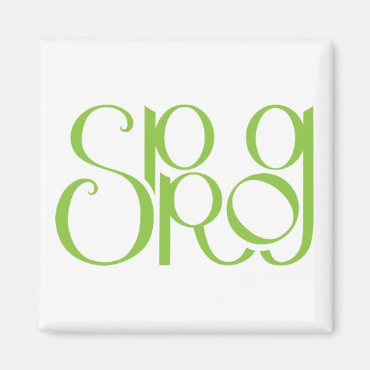 Sprog lime groene magneet (Voorkant)
