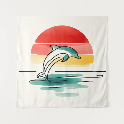 sprong bij zonsondergang wandkleed (Voorkant)