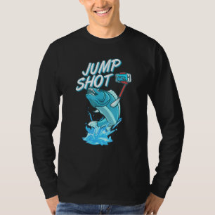 Sprong-geselde vis die uit het water springt t-shirt