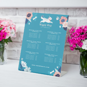 Sprong Hond Bloemen Botanisch Blauw Pet Care Prijz Reclamebord Met Voetstuk