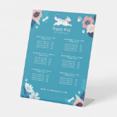 Sprong Hond Bloemen Botanisch Blauw Pet Care Prijz Reclamebord Met Voetstuk (Voorkant)