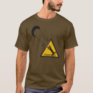 Sprong. Kite surfende humor shirt