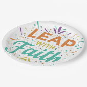 Sprong met geloof papieren bordje (Gekanteld)