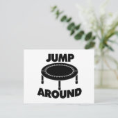 Sprong rond trampoline briefkaart (Staand voorkant)