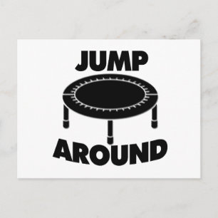Sprong rond trampoline briefkaart