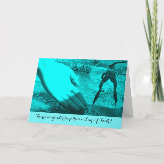 Sprong van het geloof bemoedigend of dank u kaart (Voorkant)