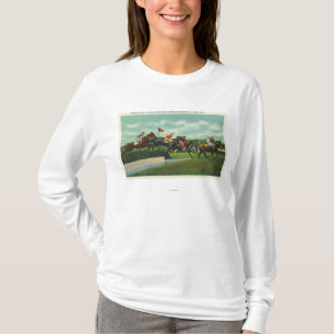 Sprong van steepelschacht op rails t-shirt