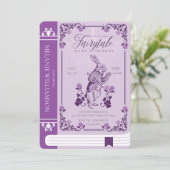 sprookje Alice in het Wonderland Paars Boek Kaart (Staand voorkant)