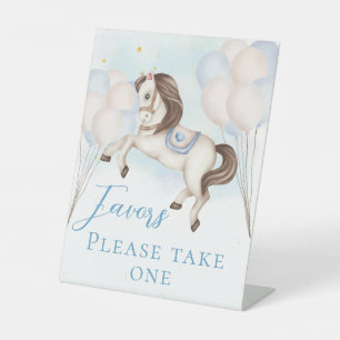 Sprookje baby Pony Blauw ballon ster Favorieten Reclamebord Met Voetstuk