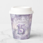 Sprookje Bloemen 15 Quinceanera ID1030 Papieren Bekers (Voorkant)