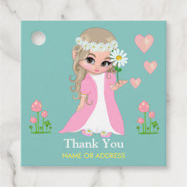 Sprookje & Bloemen Bedankt op Lichtblauwe Sticker Bedankjes Labels