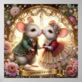 Sprookje Bruiloft Bloemenmuis Romance Aangepaste n Poster (Voorkant)