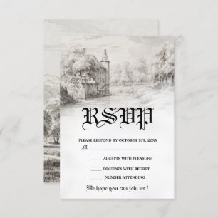  sprookje Castle Wedding RSVP Kaartje