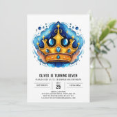 Sprookje Custom Prince Crown Verjaardag Kaart (Staand voorkant)