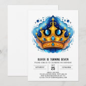 Sprookje Custom Prince Crown Verjaardag Kaart (Voorkant / Achterkant)