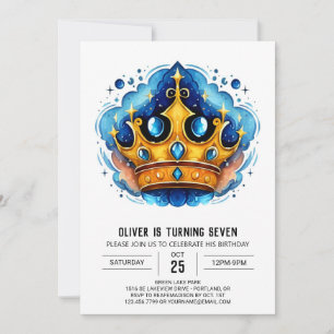 Sprookje Custom Prince Crown Verjaardag Kaart