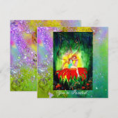 SPROOKJE DROMEN OP EEN RODE BLOEM paars geel,groen Kaart (Voorkant / Achterkant)