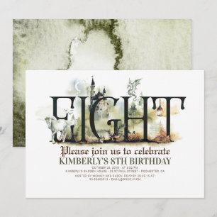 Sprookje Eenhoorn Dragon Magic Castle 8e verjaarda Kaart