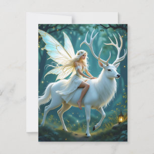 Sprookje en Witte Herten Magisch Bos Briefkaart