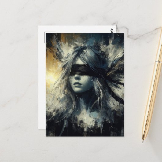 Sprookje in een blinddoek briefkaart (Voorkant / Achterkant in situ)