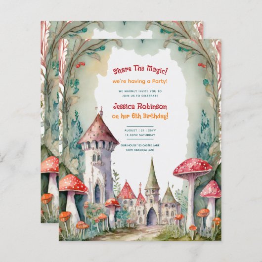 Sprookje Kasteel Fairycore Prinses Verjaardagsmeis (Voorkant / Achterkant)