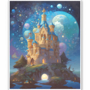 Sprookje Kasteel Fantasie Kunst Sticker