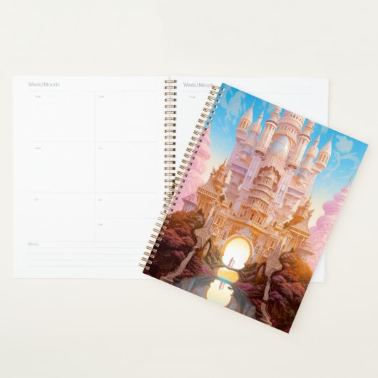 Sprookje Kasteel Roze Wit Goud Fantasy Kunst Planner (Display)