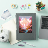 Sprookje Kasteel Roze Wit Goud Fantasy Kunst Sticker (iPad Cover)