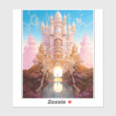 Sprookje Kasteel Roze Wit Goud Fantasy Kunst Sticker (Vel)