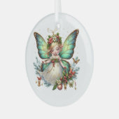 Sprookje Kerstmis Vlinder Glas Ornament (Voorkant links)