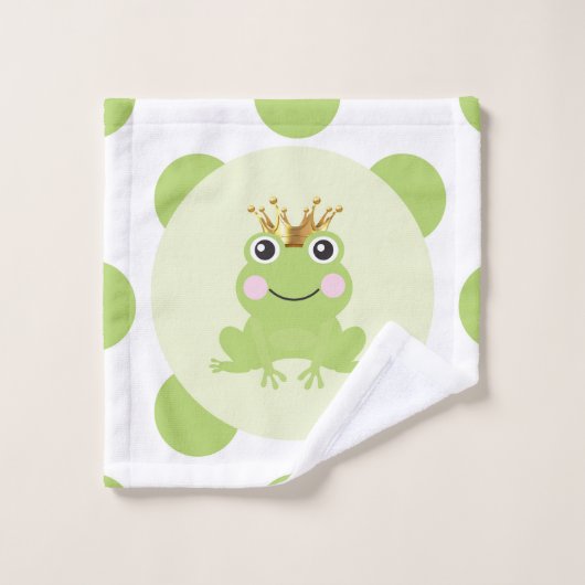 Sprookje Kikkerprins Groene Stippen Bad Handdoek (Wasdoekje)