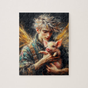 Sprookje met baby varken legpuzzel