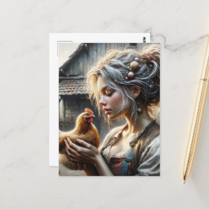 Sprookje met een kip briefkaart